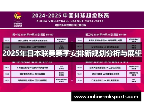 2025年日本联赛赛季安排新规划分析与展望